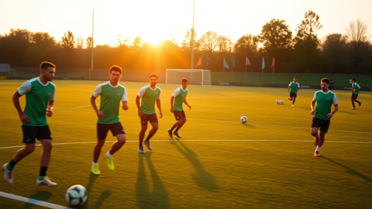 Palmeiras trains on the pitch ahead of return